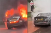 Mangaluru: Car gutted in fire near Kaikamba; passengers escape unharmed